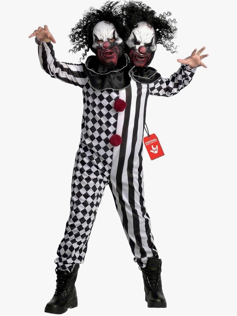 🎃🔥 NWT Morph two headed scary clown kids (boys) costume size M